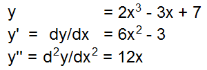 Example of first-order and second-order differentiation